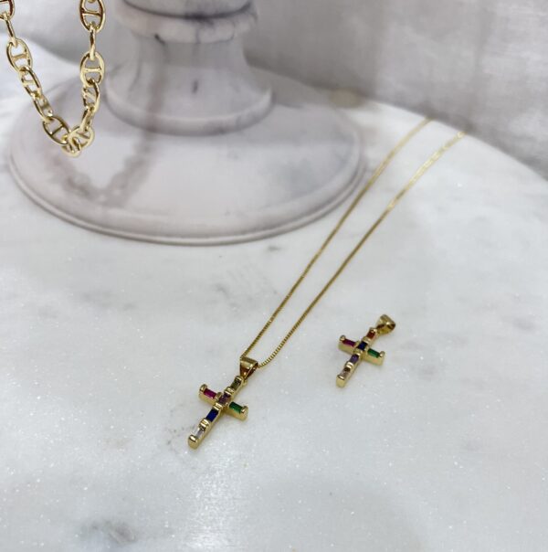 Dije Cruz strass colores