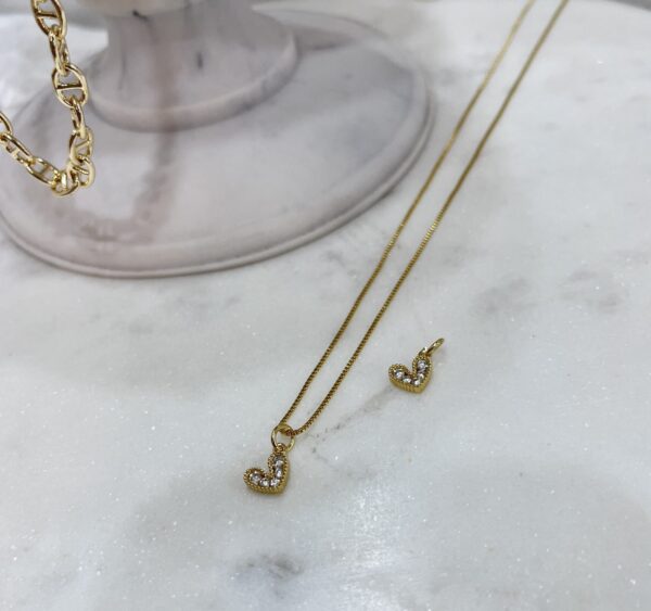 Dije corazón strass